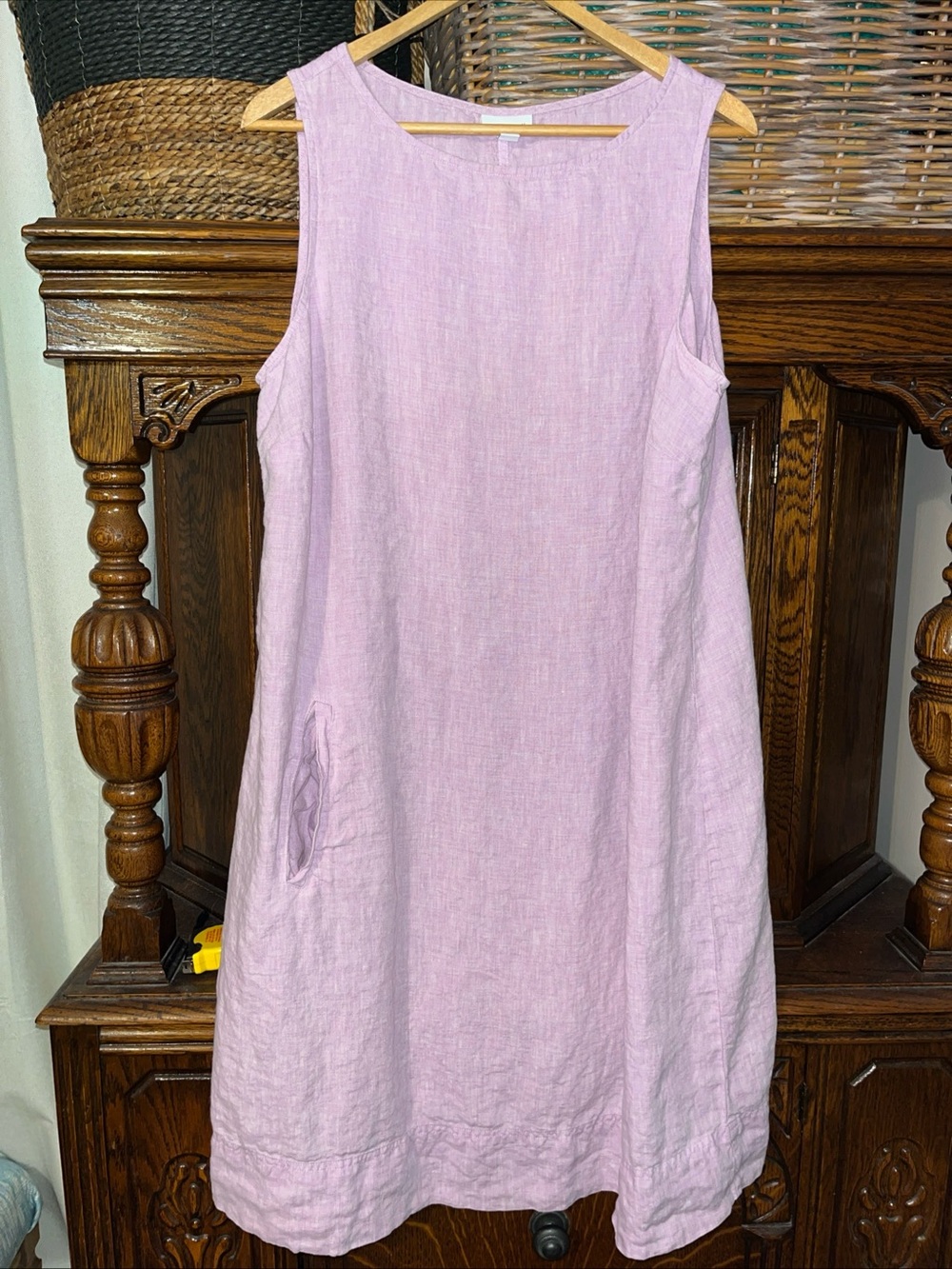 J. Jill Sleeveless Linen Shift Dress in Light Lavender